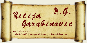 Milija Garabinović vizit kartica